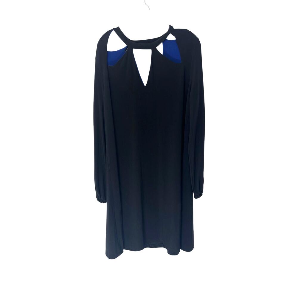 Norma Kamali Black Night Out Party Relaxed Cutout Long Sleeve Mini Dress Size XL